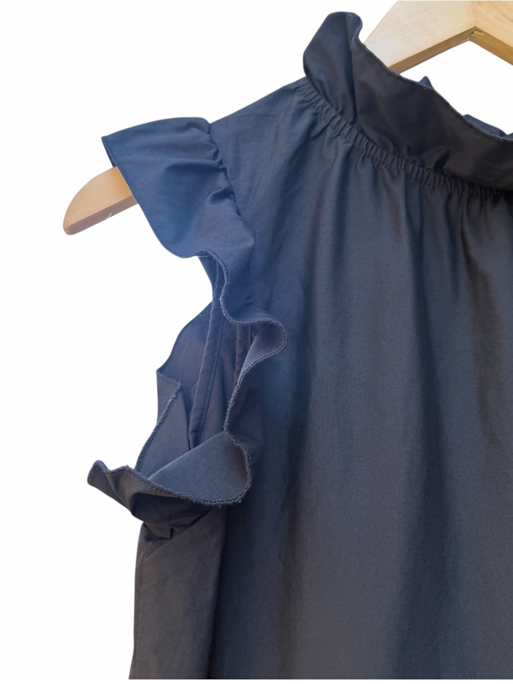 Chepe Italy Black Tiered Poplin Ruffle Sleeve Dress Sz- S Dark Cottagecore - Picture 5 of 14